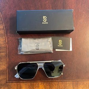 SOJOS Retro Oversized Square Polarized Sunglasses for Women & Men UV400